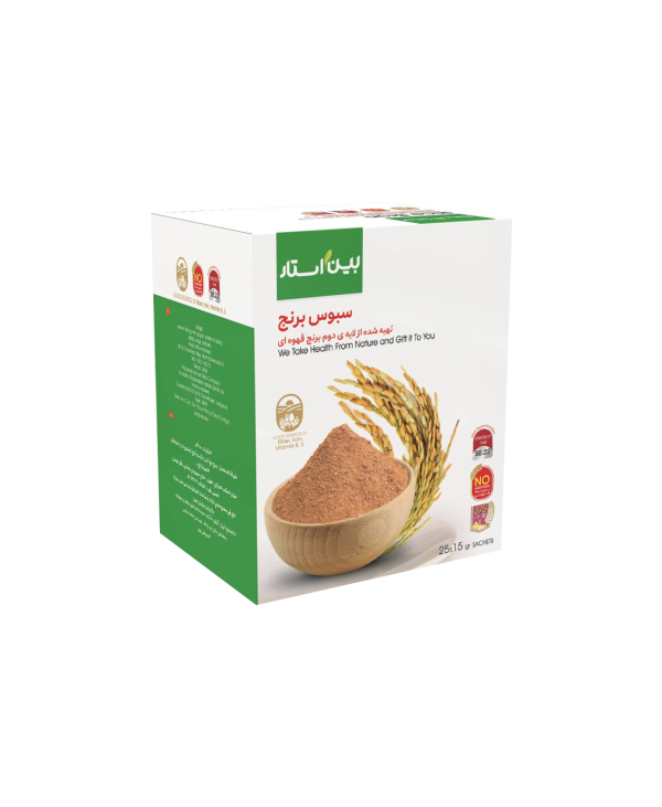 سبوس برنج از لایه دوم برنج قهوه ای بسته ۲۵ عدد ساشه - بین استار